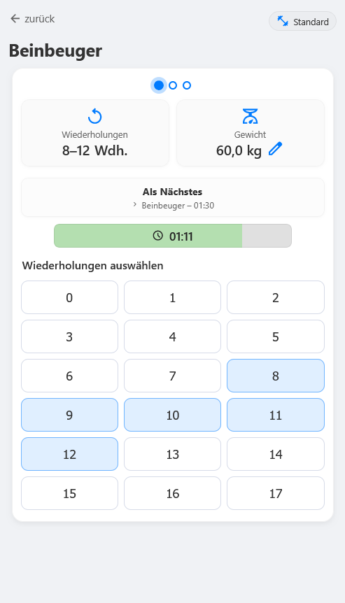 Screenshot Satzabschluss